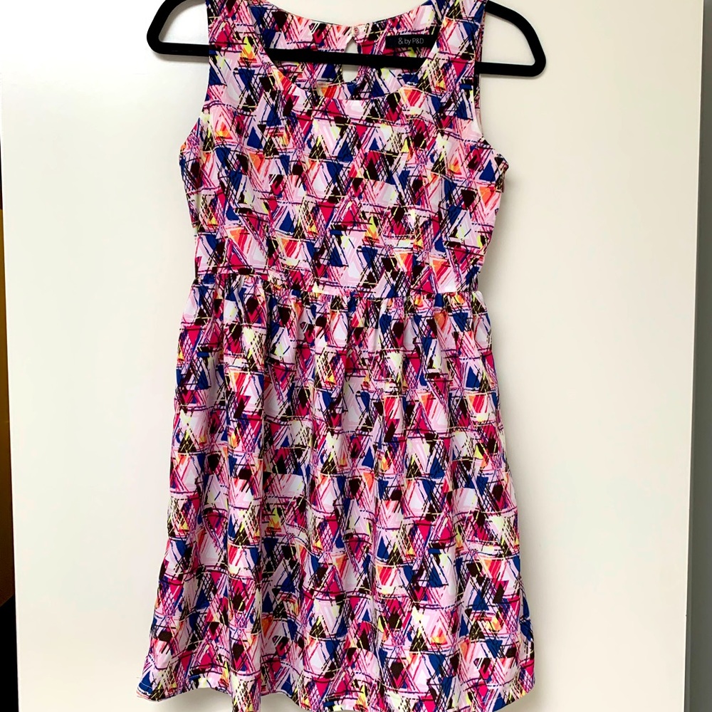 3/$30 Brand new cute pink colourful sleeveless dress